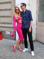 Paris Hilton Kissing Her Husband Carter Rheum - NYC