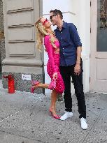 Paris Hilton Kissing Her Husband Carter Rheum - NYC