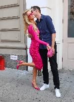 Paris Hilton Kissing Her Husband Carter Rheum - NYC