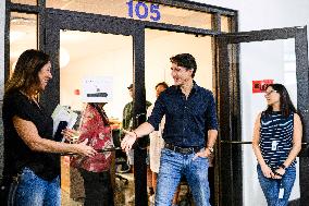 Justin Trudeau Visits Cinespace Studios - Toronto