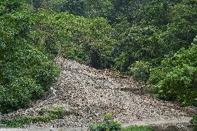 Monsoon Rainfall Induces Landslide In Nepal.