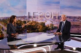 Newly Appointed PM Michel Barnier On TV Channel TF1 - Boulogne-Bilancourt