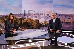 Newly Appointed PM Michel Barnier On TV Channel TF1 - Boulogne-Bilancourt