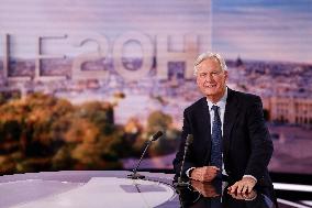 Newly Appointed PM Michel Barnier On TV Channel TF1 - Boulogne-Bilancourt