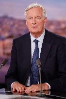 Newly Appointed PM Michel Barnier On TV Channel TF1 - Boulogne-Bilancourt