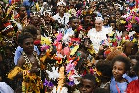 Pope Francis Meets Street Children - Papua New Guinea