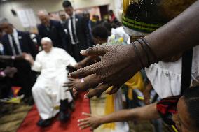 Pope Francis Meets Street Children - Papua New Guinea