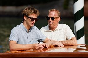 81st Mostra - Kevin Costner And His Son At Excelsior Hotel