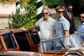 81st Mostra - Kevin Costner And His Son At Excelsior Hotel