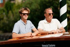 81st Mostra - Kevin Costner And His Son At Excelsior Hotel