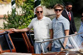 81st Mostra - Kevin Costner And His Son At Excelsior Hotel