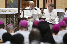 Pope Francis Meets Bishops And Religious - Papua New Guinea