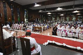 Pope Francis Meets Bishops And Religious - Papua New Guinea