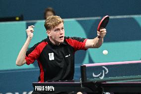 Paris 2024 Paralympics - Laurens Devos At Table Tennis Singles Semi Finals