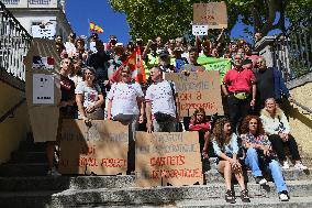 Demonstration Against New French PM Michel Barnier - Madrid