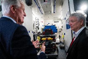 PM Michel Barnier Visits SAMU de Paris headquarters at Necker hospital - Paris