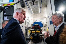 PM Michel Barnier Visits SAMU de Paris headquarters at Necker hospital - Paris