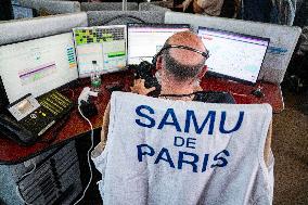 PM Michel Barnier Visits SAMU de Paris headquarters at Necker hospital - Paris