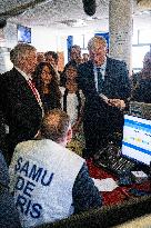 PM Michel Barnier Visits SAMU de Paris headquarters at Necker hospital - Paris