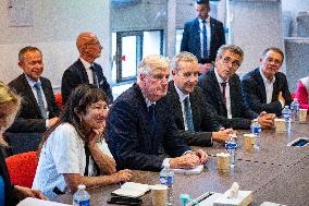 PM Michel Barnier Visits SAMU de Paris headquarters at Necker hospital - Paris