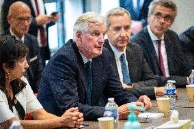 PM Michel Barnier Visits SAMU de Paris headquarters at Necker hospital - Paris