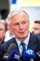 PM Michel Barnier Visits SAMU de Paris headquarters at Necker hospital - Paris