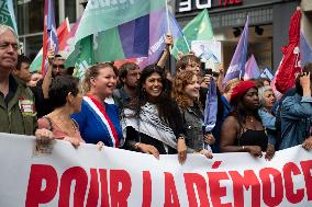 Jean-Luc Melenchon At Rally Against Appointment Of New French PM - Paris