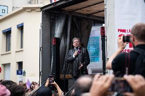 Jean-Luc Melenchon At Rally Against Appointment Of New French PM - Paris