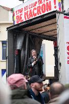 Jean-Luc Melenchon At Rally Against Appointment Of New French PM - Paris