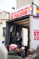 Jean-Luc Melenchon At Rally Against Appointment Of New French PM - Paris