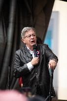 Jean-Luc Melenchon At Rally Against Appointment Of New French PM - Paris