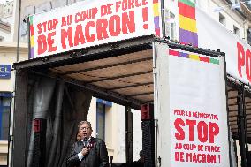 Jean-Luc Melenchon At Rally Against Appointment Of New French PM - Paris