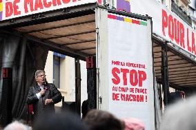 Jean-Luc Melenchon At Rally Against Appointment Of New French PM - Paris