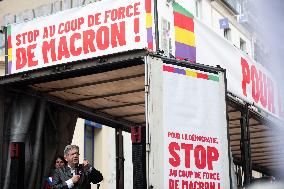 Jean-Luc Melenchon At Rally Against Appointment Of New French PM - Paris