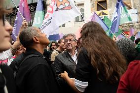 Jean-Luc Melenchon At Rally Against Appointment Of New French PM - Paris