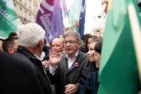 Jean-Luc Melenchon At Rally Against Appointment Of New French PM - Paris