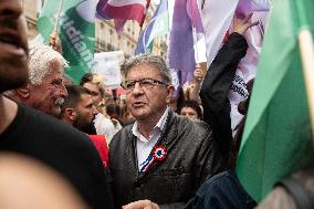 Jean-Luc Melenchon At Rally Against Appointment Of New French PM - Paris