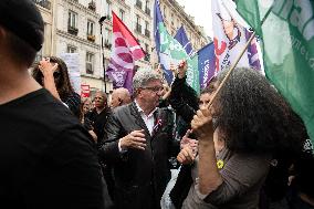 Jean-Luc Melenchon At Rally Against Appointment Of New French PM - Paris