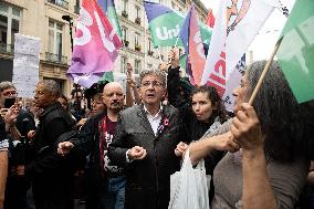 Jean-Luc Melenchon At Rally Against Appointment Of New French PM - Paris