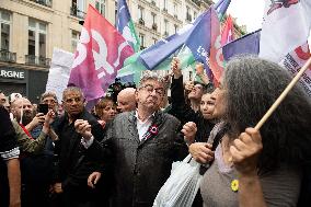 Jean-Luc Melenchon At Rally Against Appointment Of New French PM - Paris