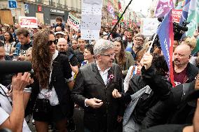 Jean-Luc Melenchon At Rally Against Appointment Of New French PM - Paris