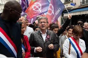 Jean-Luc Melenchon At Rally Against Appointment Of New French PM - Paris