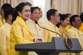 Thai Prime Minister Paetongtarn Shinawatra Leads Newly Appointed Cabinet Special Meeting To Prepare Policy Statement.