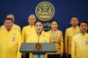 Thai Prime Minister Paetongtarn Shinawatra Leads Newly Appointed Cabinet Special Meeting To Prepare Policy Statement.