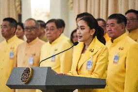 Thai Prime Minister Paetongtarn Shinawatra Leads Newly Appointed Cabinet Special Meeting To Prepare Policy Statement.