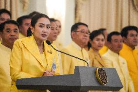 Thai Prime Minister Paetongtarn Shinawatra Leads Newly Appointed Cabinet Special Meeting To Prepare Policy Statement.