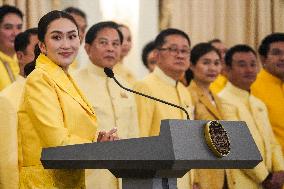 Thai Prime Minister Paetongtarn Shinawatra Leads Newly Appointed Cabinet Special Meeting To Prepare Policy Statement.