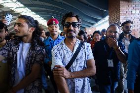 Bollywood Actor Nawazuddin Siddiqui Arrives Kathmandu For Premiere Of “Shambhala” Movie