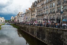 Demonstration In Rennes Against Emmanuel Macron's ''Coup De Force''