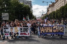 Demonstration In Rennes Against Emmanuel Macron's ''Coup De Force''